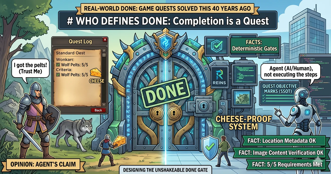 Who Defines 'Done'? — The Problem Games Solved 40 Years Ago